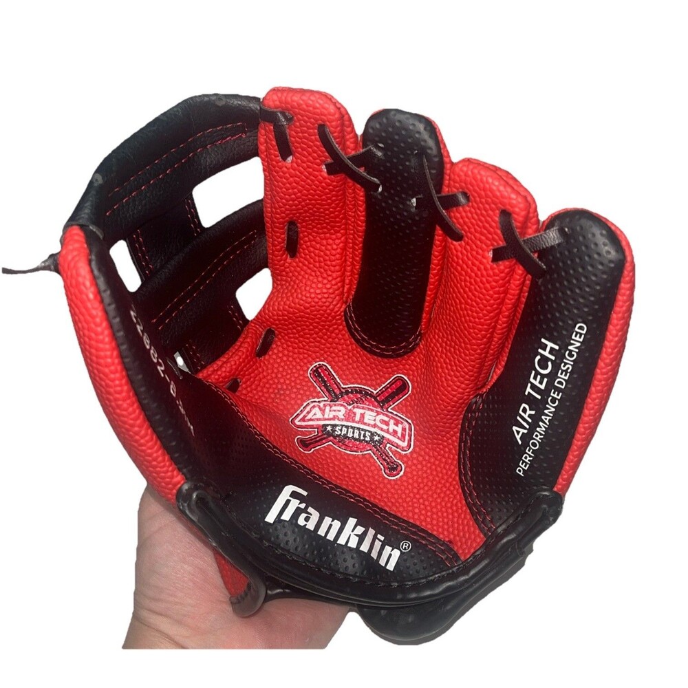 Franklin Air Tech Baseball Glove Kids Youth 8.5” - Red Black 22882 Soft RHT